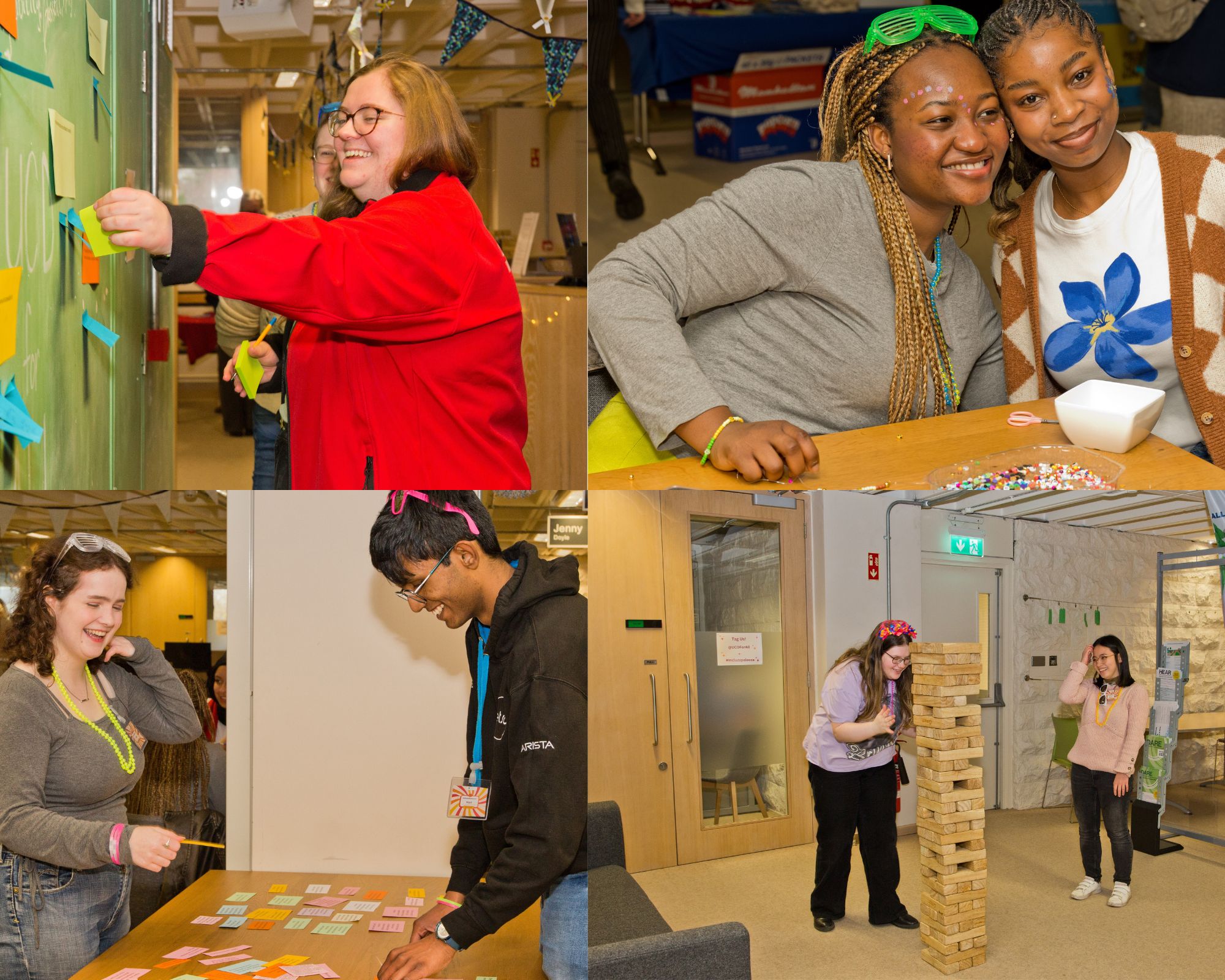 Collage of students engaging in activities during Inclusive UCD Week